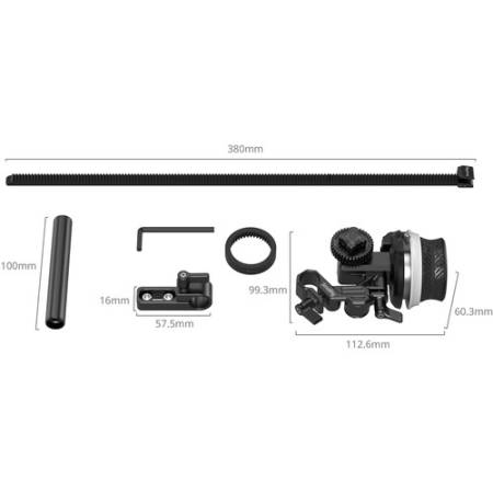 SmallRig 3010D - zestaw, system mini Follow Focus F40 - wymiary
